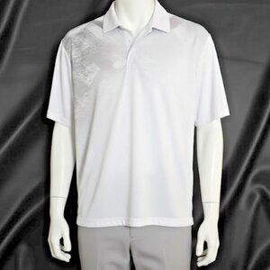 PGA TOUR Mens Large Polo Shirt Golf Shirt White and Gray